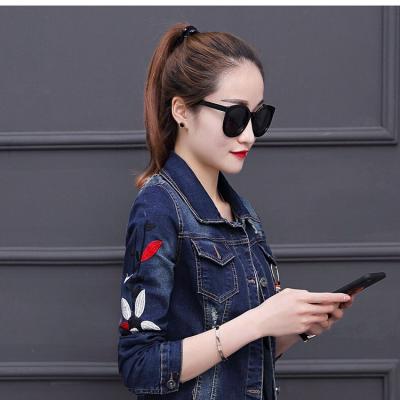 ÁO KHOÁC JEAN NỮ FORM NGẮN TAY THÊU HOA - NK308
